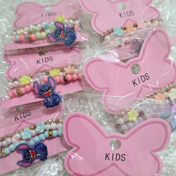 Lot of 12 pcs x 3 Girl'S Stitch Summer Brazalet Jewelry Set - Picture 1 of 16